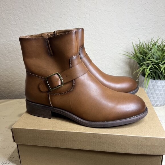 Womens Frye & Company Cormac Tawney Brown Moto Booties - Picture 5 of 12
